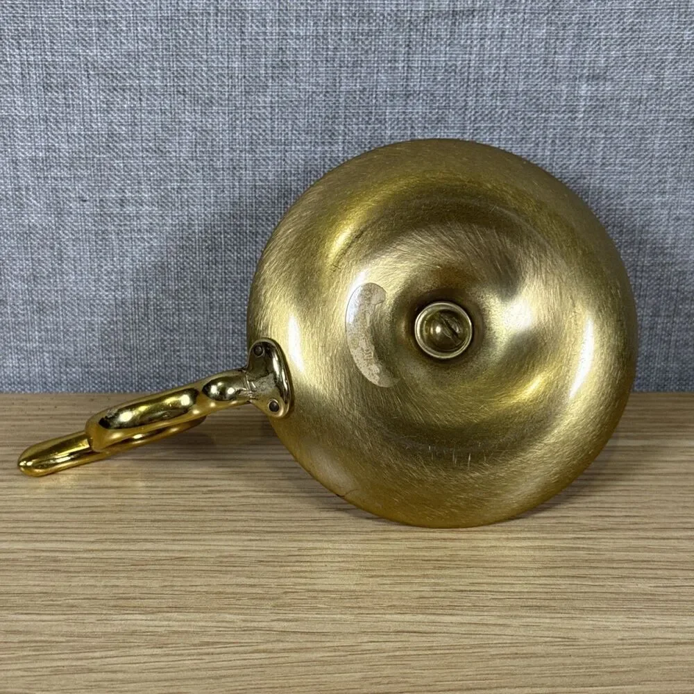 Vintage Solid Brass Chamberstick Candle Holder Finger Loop Colonial Taper Rare